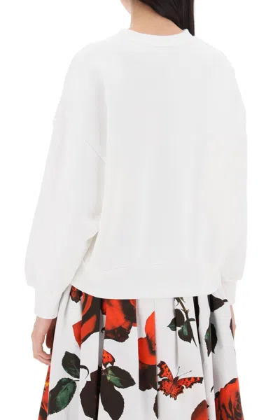 Shop Alexander Mcqueen Shadow Rose Sweatshirt Women In White
