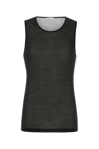 Shop Ami Alexandre Mattiussi Ami Unisex Black Lyocell Tank Top