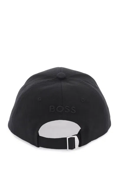 Shop Hugo Boss Boss Baseball Cap With Tricolor Embroidery Men In Black