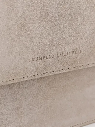 Shop Brunello Cucinelli Woman Shoulder Bag Woman Beige Shoulder Bags In Cream