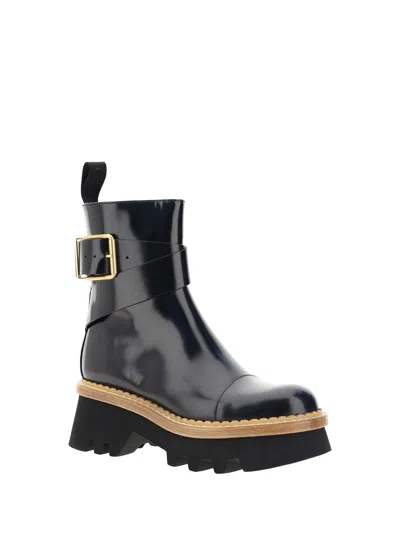 Shop Chloé Women Owena Ankle Boots In Black