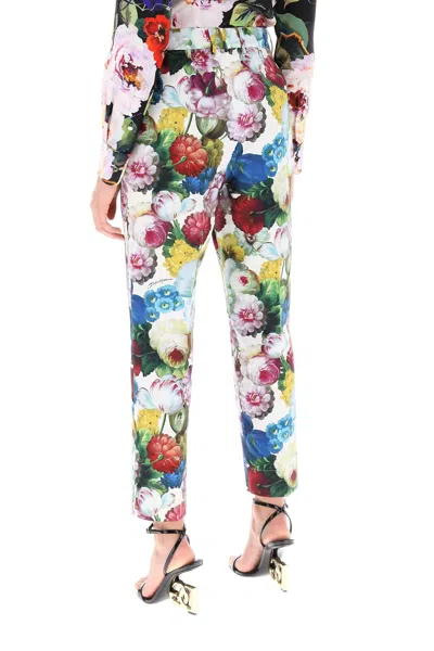 Shop Dolce & Gabbana Nocturnal Flower Cigarette Pants Women In Multicolor