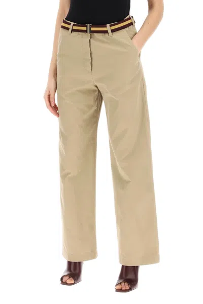Shop Dries Van Noten Cotton Pants With Belt Women In Cream