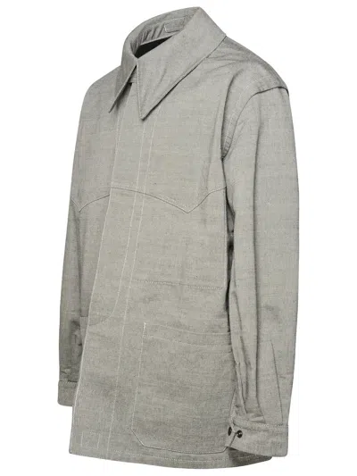 Shop Maison Margiela Man  Grey Cotton Jacket In Gray