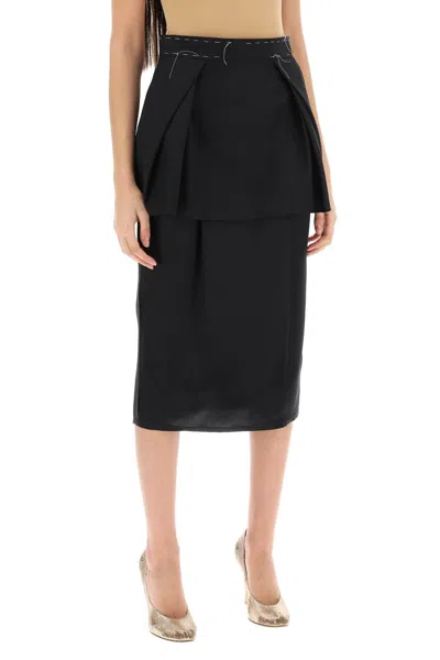 Shop Maison Margiela Work-in-progress Skirt In Silk And Cordura Women In Black