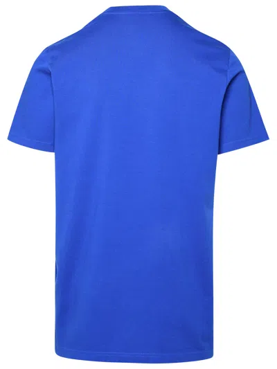 Shop Moncler Blue Cotton T-shirt Man