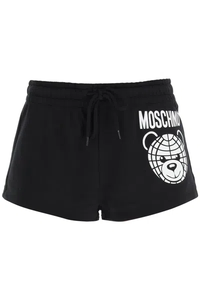 Shop Moschino Sporty Shorts With Teddy Print Women In Black
