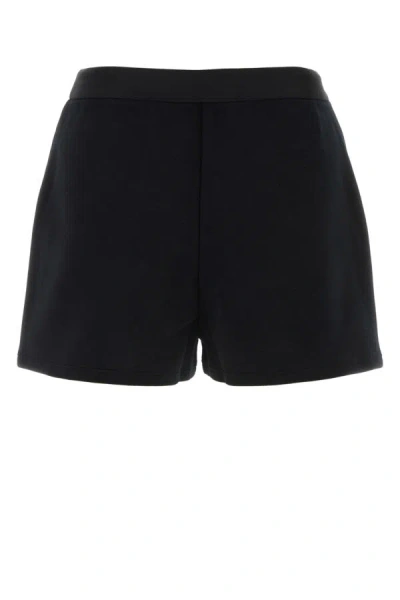 Shop Prada Woman Black Stretch Cotton Blend Shorts