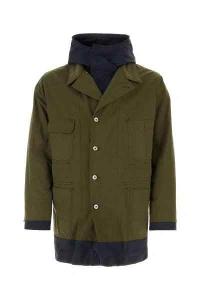 Sacai Olive Regular Fit Reversible Jacket In Green
