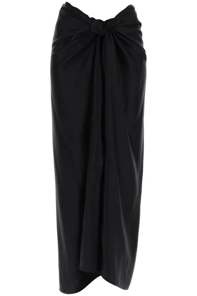 Shop Totême Toteme "satin Skirt With Bow Detail" Women In Black