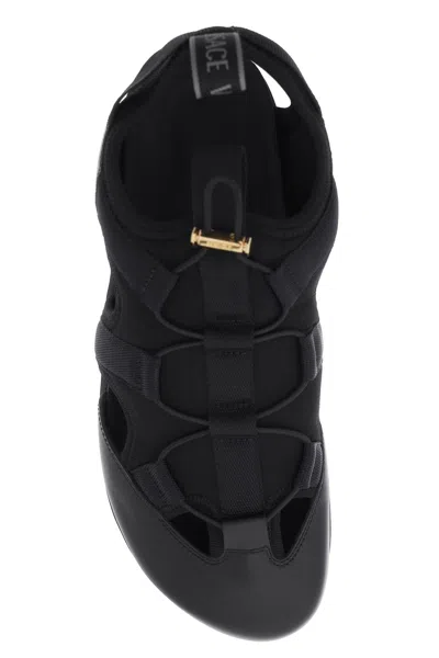 Shop Versace Medusa Track Sandals Men In Black