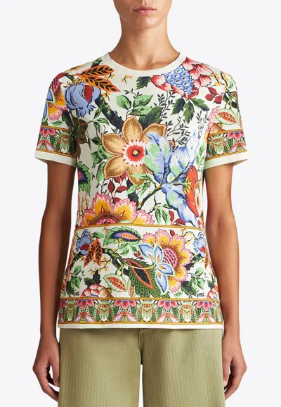 Etro Tree Of Life-print Short-sleeve T-shirt In Multicolor