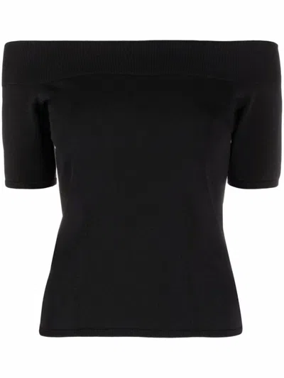 Shop Alexander Mcqueen Off-the-shoulder Top Clothing In Black