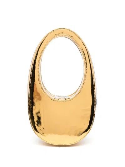 Shop Coperni Mini Swipe Metallic Handbag In Golden