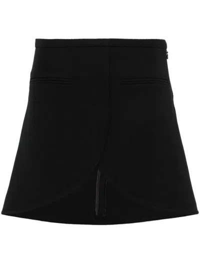 Shop Courrèges Twill Ellipse Miniskirt Clothing In Black