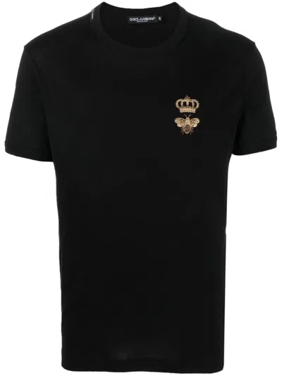 Shop Dolce & Gabbana Logo Cotton T-shirt In Black