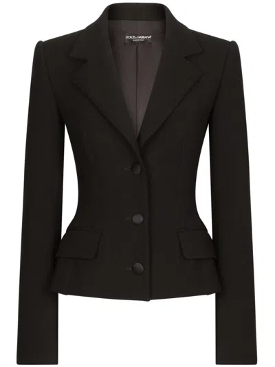 Shop Dolce & Gabbana Wool Single-breasted Blazer Jacket In Black