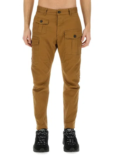 Shop Dsquared2 Sexy Cargo Fit Pants In Beige