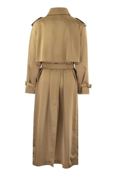 Shop Herno Double-breasted Waterproof Trench Coat In Sand