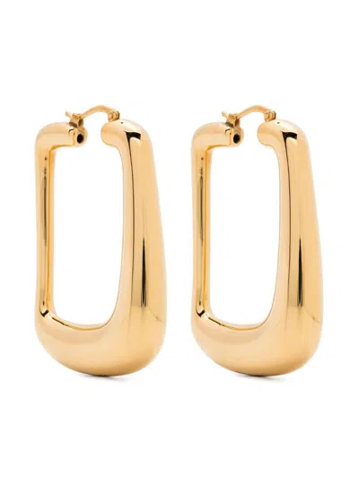 Shop Jacquemus Les Boucles Ovalo Earrings In Golden