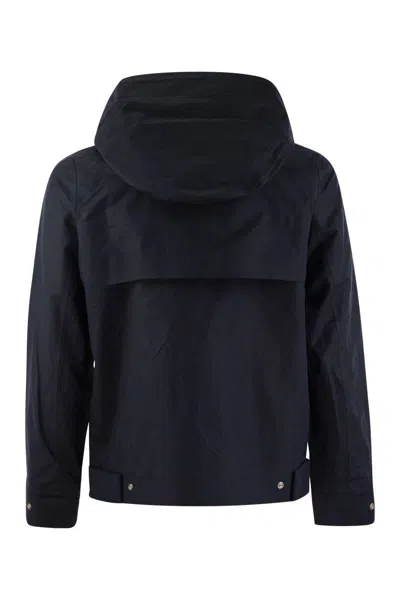 Shop K-way Kaya Linen Blend 2l - Hooded Jacket In Blue