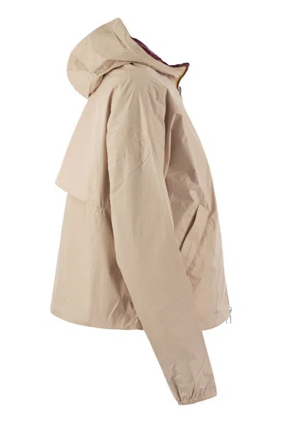 Shop K-way Laurette Plus - Reversible Hooded Jacket In Peach/bordeaux