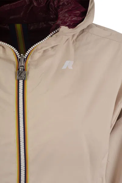 Shop K-way Laurette Plus - Reversible Hooded Jacket In Peach/bordeaux