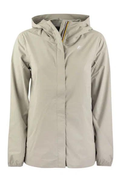 Shop K-way Marguerite Stretch - Hooded Jacket In Ice