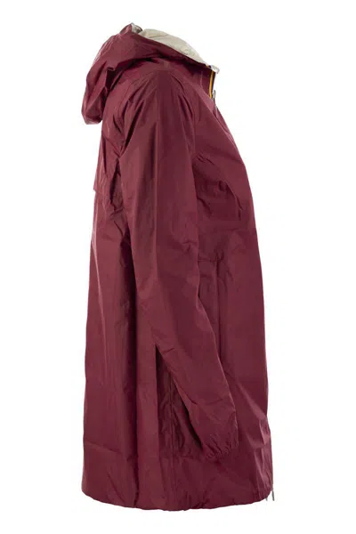 K-way Sophie Plus - Reversible Hooded Jacket In Bordeaux/ice