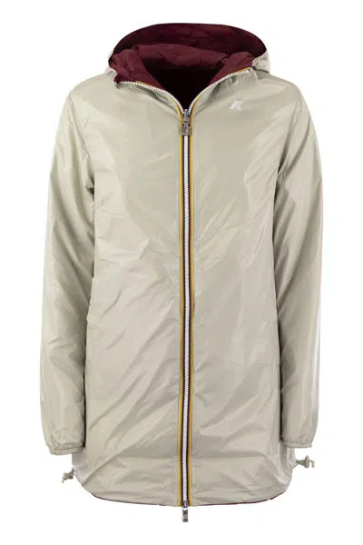 K-way Sophie Plus - Reversible Hooded Jacket In Bordeaux/ice
