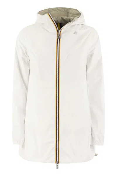 Shop K-way Sophie Plus - Reversible Hooded Jacket In White/beige