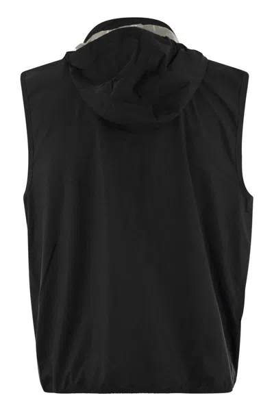 K-way Technical Fabric Jacket With Removable Hood In Black