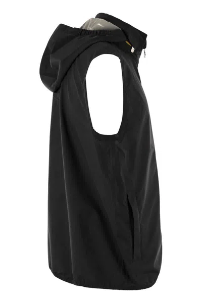 K-way Technical Fabric Jacket With Removable Hood In Black