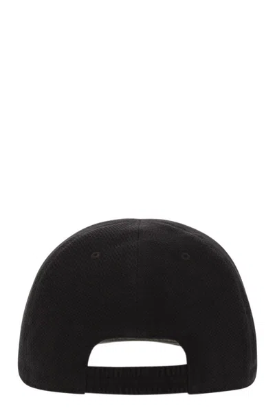Shop Kiton Cotton Baseball Cap In Black