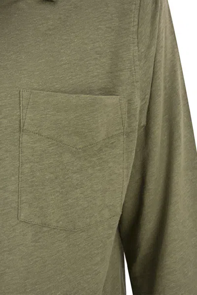 Shop Majestic Filatures Linen Long-sleeved Shirt In Brown