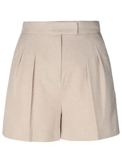 Shop Max Mara 'jessica' Beige Cotton Shorts