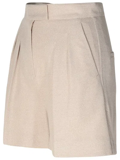 Shop Max Mara 'jessica' Beige Cotton Shorts