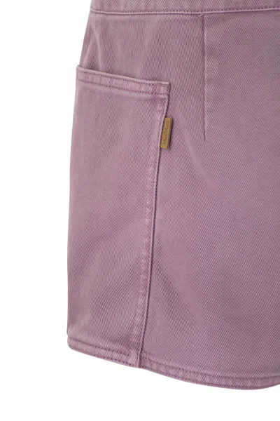 Shop Max Mara Alibi - Cotton Drill Mini Shorts In Glycine