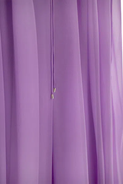 Shop Max Mara Footing - Silk Chiffon Flared Dress In Peony