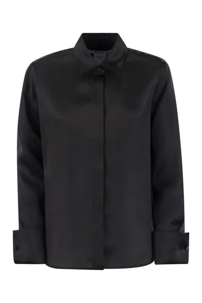 Shop Max Mara Nola - Silk Organza Shirt In Black