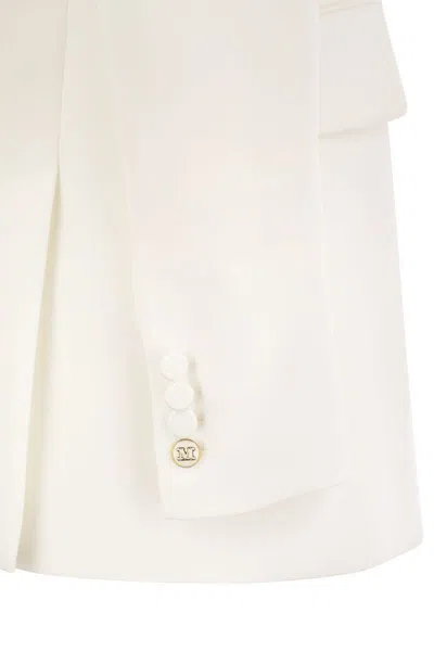 Shop Max Mara Plinio - Single-breasted Cady Tuxedo Jacket In White