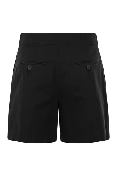 Shop Max Mara Studio Adria - Cotton Gabardine Shorts In Black