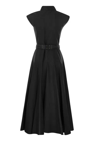 Shop Max Mara Studio Ampex - Cotton Chemise Dress In Black