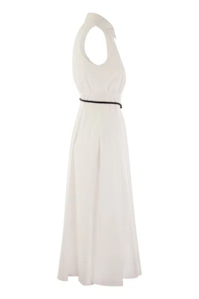 Shop Max Mara Studio Adepto - Cotton Poplin Polo Shirt Dress In White