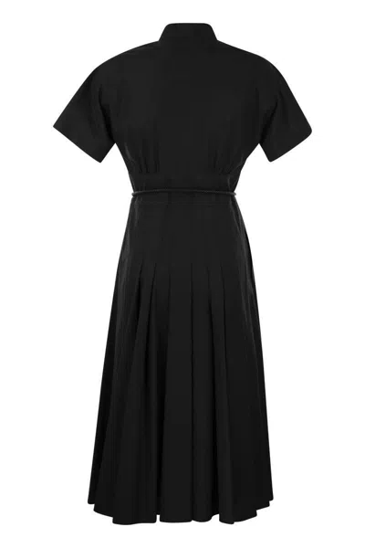 Shop Max Mara Studio Alatri - Crossed Poplin Dress In Black
