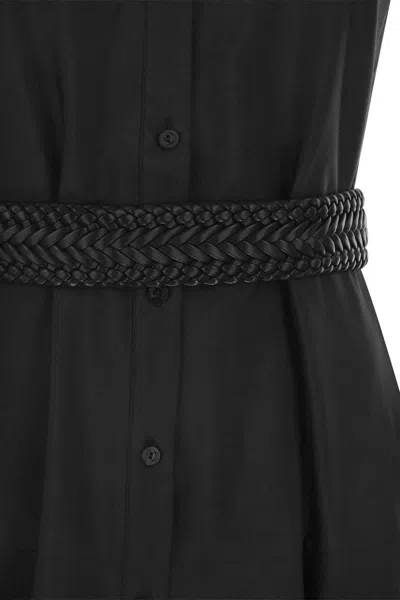 Shop Max Mara Studio Ampex - Cotton Chemise Dress In Black