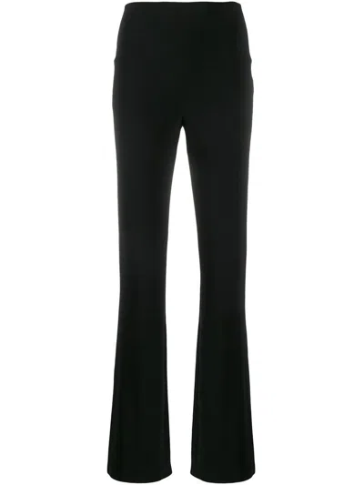 Shop Norma Kamali High-waisted Straight Leg Trousers In Black