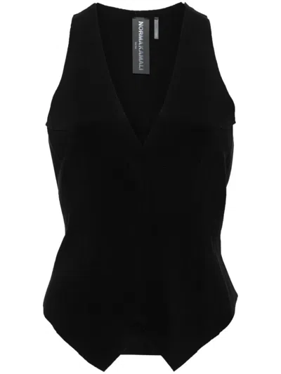 Shop Norma Kamali Simple Vest In Black