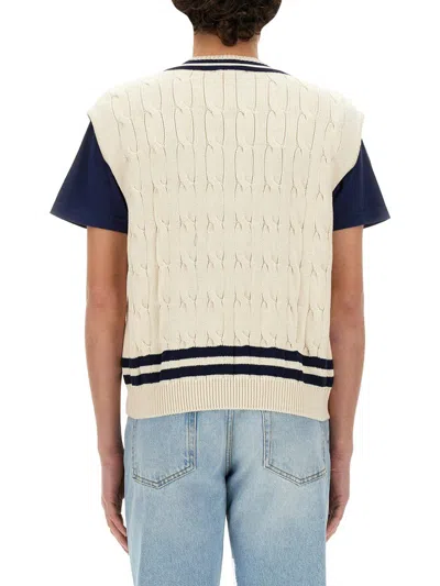 Shop Sporty And Rich Sporty & Rich Knitted Vest Unisex In Beige