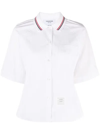 Shop Thom Browne Pleated Shirt In White